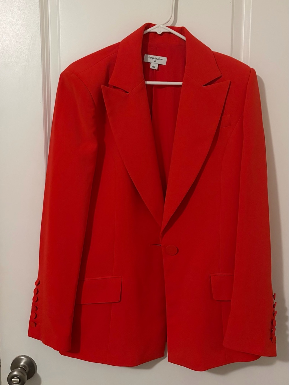 Sergio Hudson Women's Red Structured Blazer